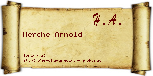 Herche Arnold névjegykártya